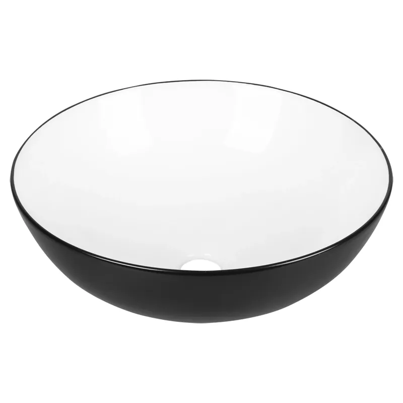 Hoge Kwaliteit Differnz Duo waskom keramiek | zwart/wit | Ø 40 x 13.5 cm