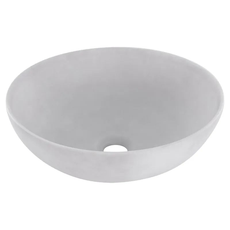 Korting Differnz Slim waskom keramiek | betonlook lichtgrijs | Ø 39.5 x 13.5 cm