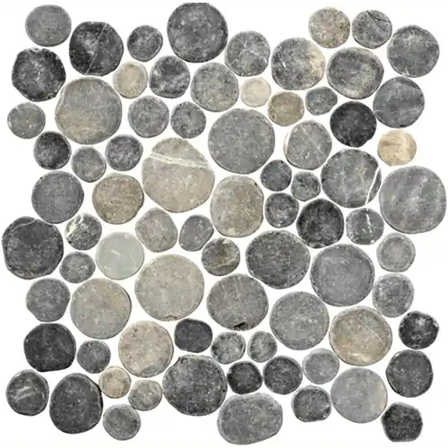 Merkproduct Terre d'Azur Stone Coins Silva Grey 30x30 cm