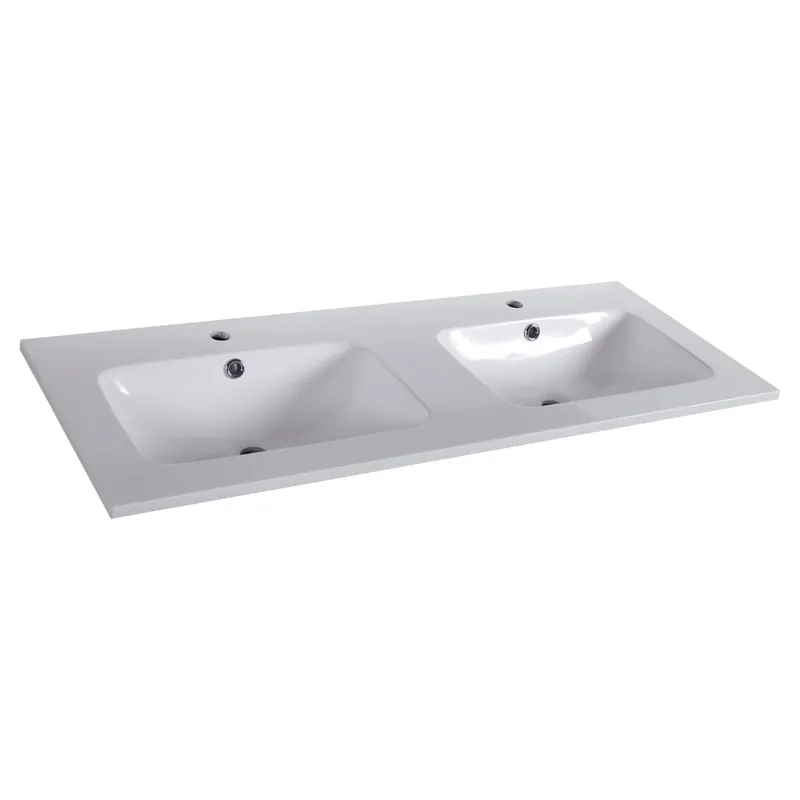 Exclusieve Aanbieding Differnz Reno wastafel 2 kraangaten | wit | 120 x 46 x 2 cm