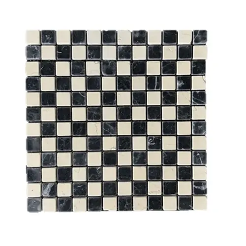 Terre d'Azur Mosaic Strip Biancone / Nero 30x30 cm Nu Kopen