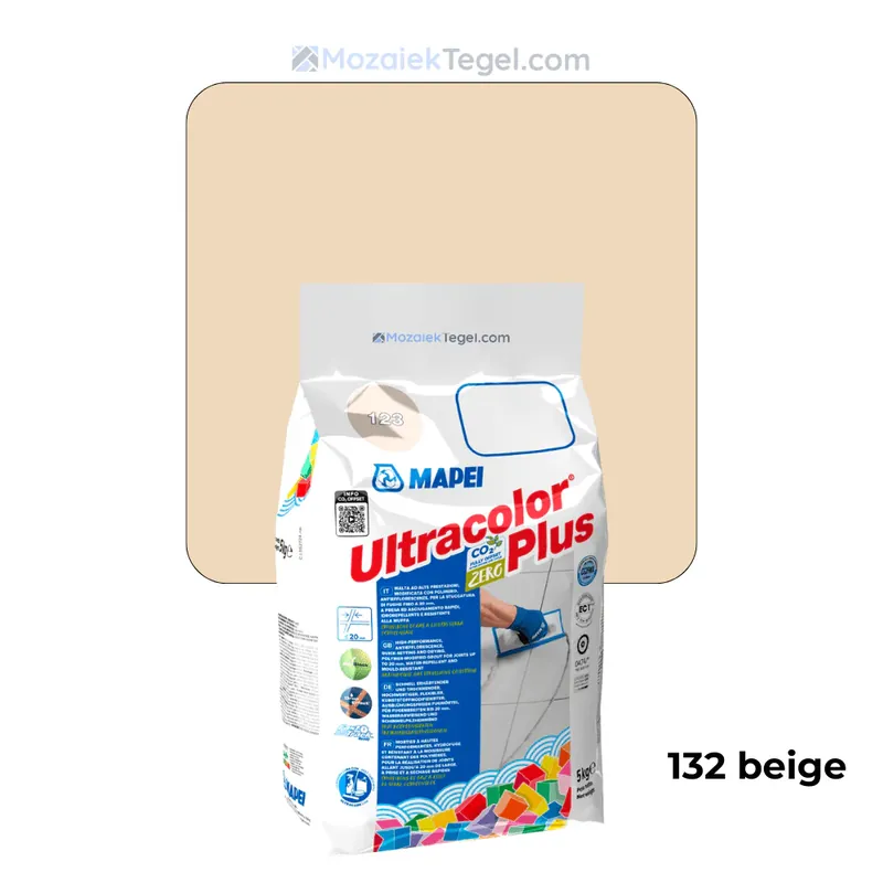 Seizoensaanbieding Mapei | Ultracolor Plus | 132 Beige | Cementgebonden | Voegmiddel | 5KG