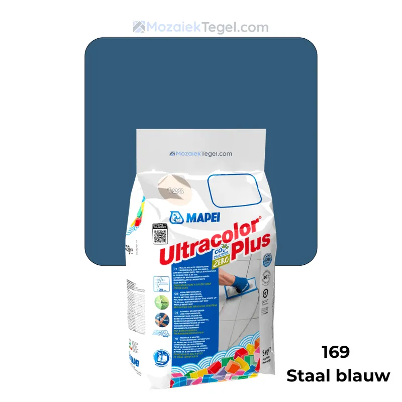 Mapei | Ultracolor Plus | 169 Staal Blauw | Cementgebonden | Voegmiddel | 5KG Aanbieding