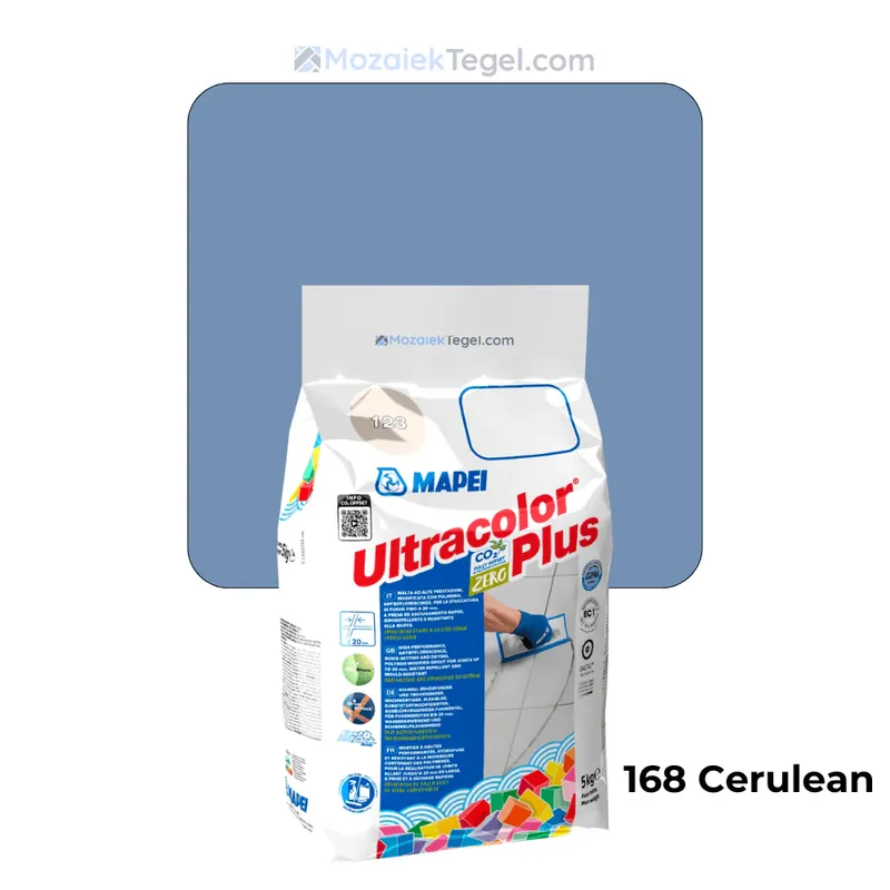 Mapei | Ultracolor Plus | 168 Cerulean | Cementgebonden | Voegmiddel | 5KG Merkproduct