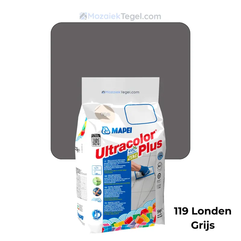 Aanbieding Mapei | Ultracolor Plus | 119 Londen Grijs | Cementgebonden | Voegmiddel | 5KG