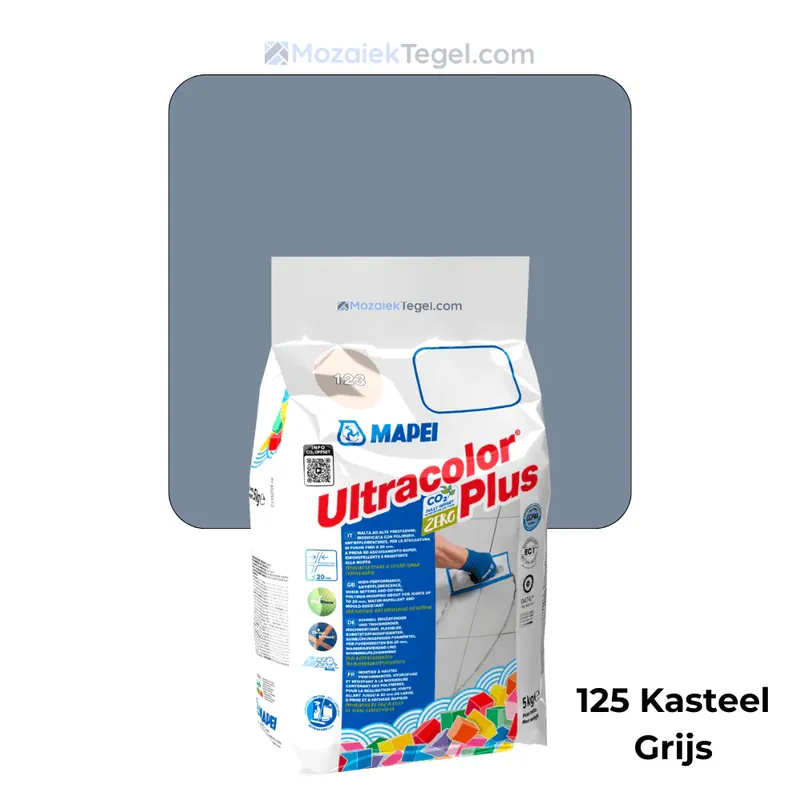 Mapei | Ultracolor Plus | 125 Kasteel Grijs | Cementgebonden | Voegmiddel | 5KG Hete Deal