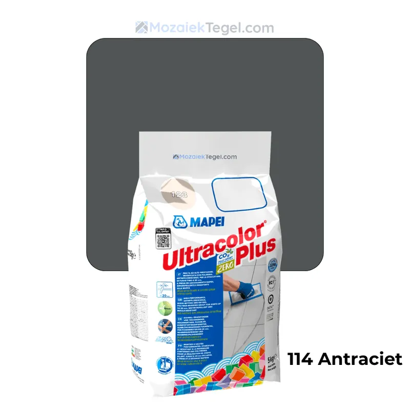 Mapei | Ultracolor Plus | 114 Antraciet | Cementgebonden | Voegmiddel | 5KG Meest Verkocht