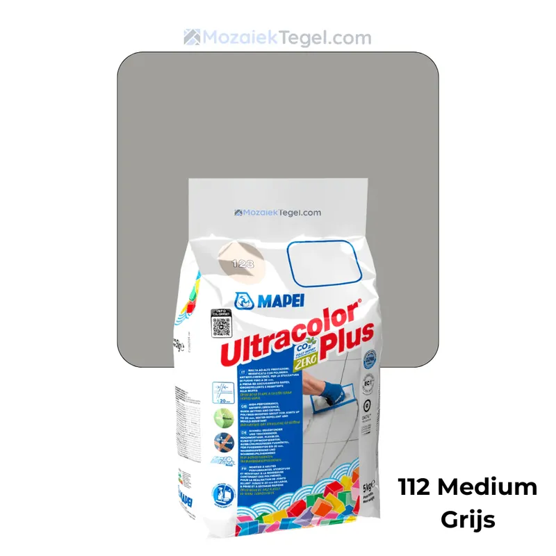 Merkproduct Mapei | Ultracolor Plus | 112 Medium Grijs | Cementgebonden | Voegmiddel | 5KG