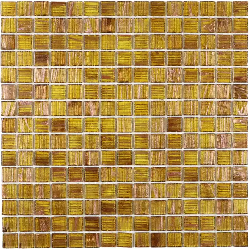 The Mosaic Factory Amsterdam Mozaiek Tegel Vierkant - Amber Golden Vein Op = Op