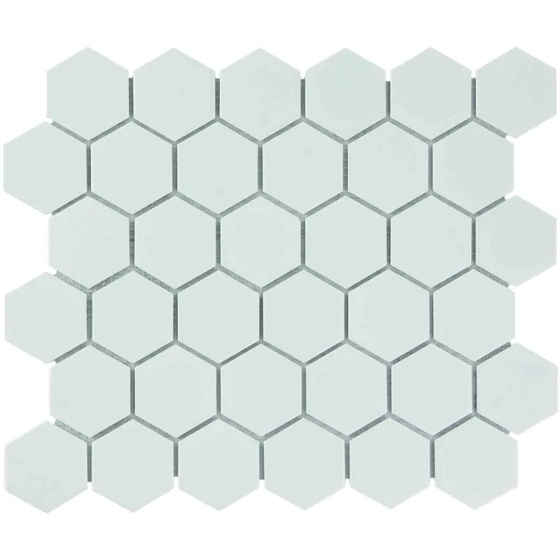 The Mosaic Factory Barcelona Mozaiek Tegel Hexagon - Extra Wit Porselein Geglazuurd 281x325 mm Laatste Kans