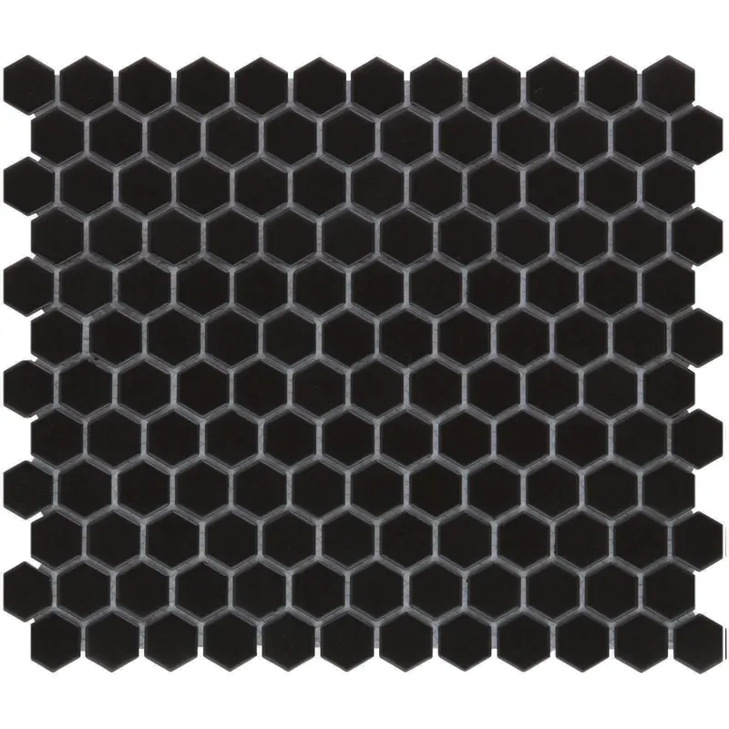 The Mosaic Factory Barcelona Mozaiek Tegel Hexagon - Zwart Porselein Geglazuurd 260x300 mm Beste Prijs