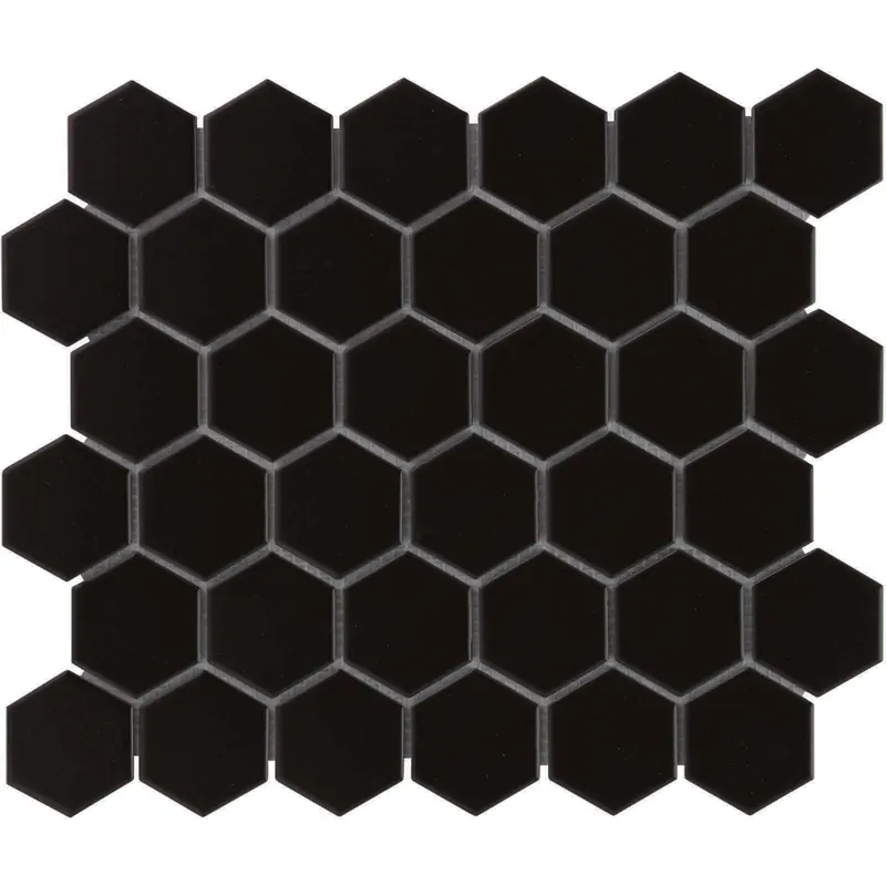 The Mosaic Factory Barcelona Mozaiek Tegel Hexagon - Zwart Porselein Geglazuurd 281x325 mm Betaalbaar