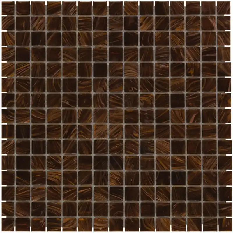 Gereduceerde Prijs The Mosaic Factory Amsterdam Mozaiek Tegel Vierkant - Bruin Glas Goud Serie 322x322 mm