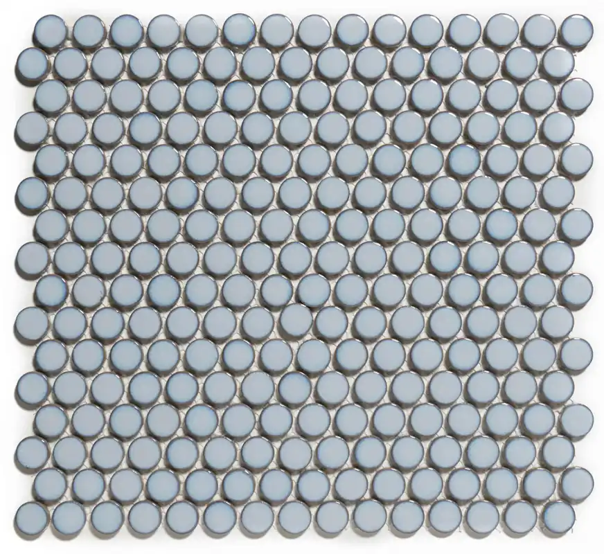 The Mosaic Factory Venice Pennyround Mozaiek Tegel Rond - Blauw Grijs met rand Porselein Geglazuurd 315x294 mm Voordeelprijs