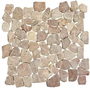 Finale Uitverkoop Stone Line Palladiana Mozaiek Tegel Breuk - Beige / Rose Marmer Ongeglazuurd 300x300mm
