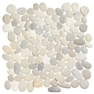 Bestseller Stone Line Pebbles Mozaiek Tegel Kiezel - Wit / Grijs Kiezels Ongeglazuurd 300x300mm
