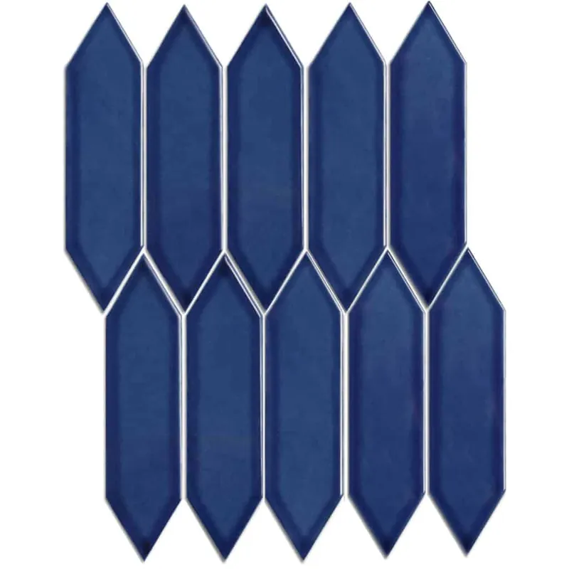 Koop Online The Mosaic Factory Paris Mozaiek Tegel Picket- Blauw Porselein Geglazuurd 258x313 mm