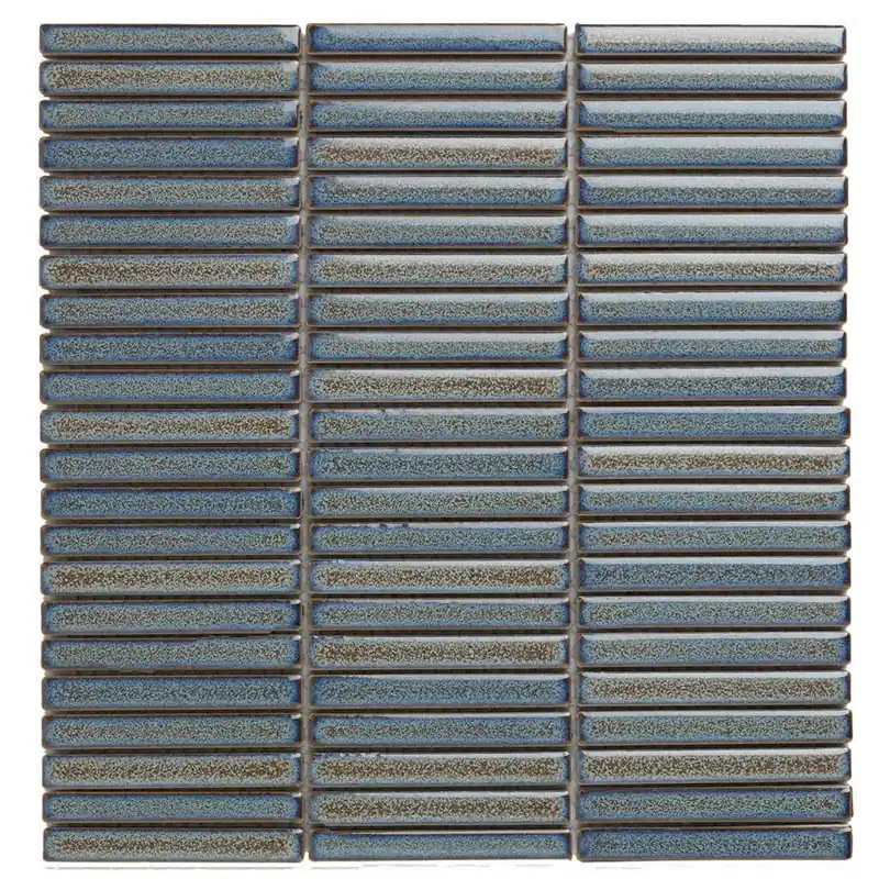 The Mosaic Factory Sevilla Mozaïek Tegel Mini Kitkat Vinger - Gespikkeld Grijs blauw Porselein Geglazuurd 282x308 mm Premium