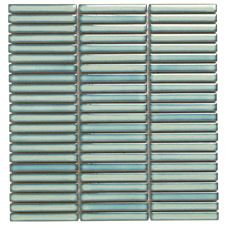 Weekendaanbieding The Mosaic Factory Sevilla Mozaïek Tegel Mini Kitkat Vinger - Gespikkeld Lichtgroen Porselein Geglazuurd 282x308 mm