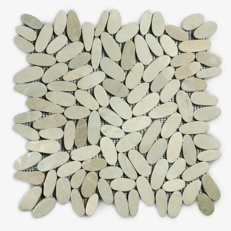 Goedkoop Stabigo Pebble S sliced tumb honed oval brown asian tan 30x30 cm