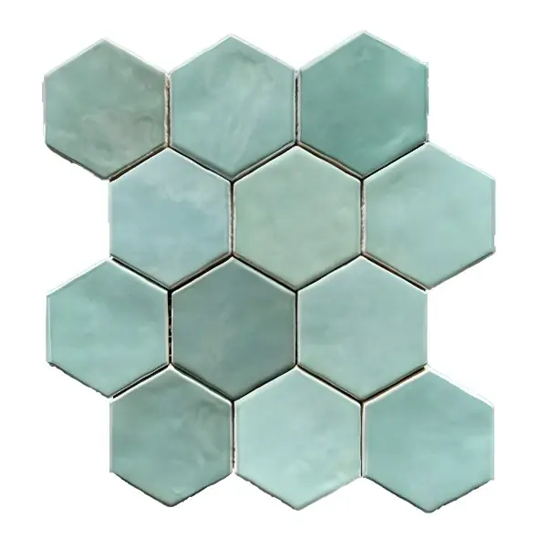 Beste Prijs Terre d'Azur Hexagonale Mosaic Verde Mix 28x30 cm