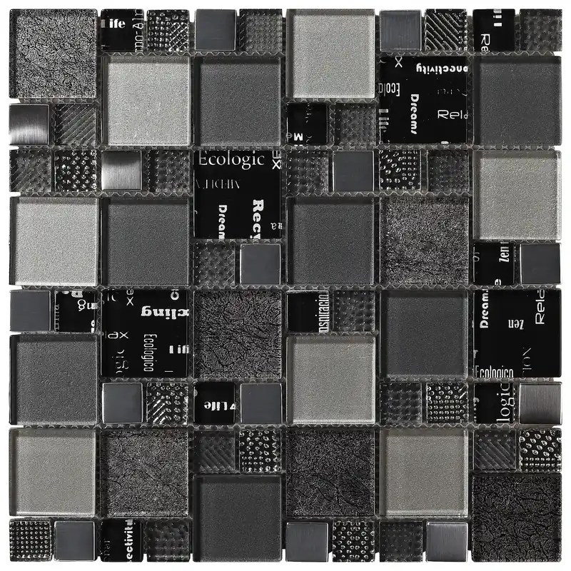 Mozaïek tegels Carnaval Zilver 30x30 - Vierkant Wandtegel Glas Premium