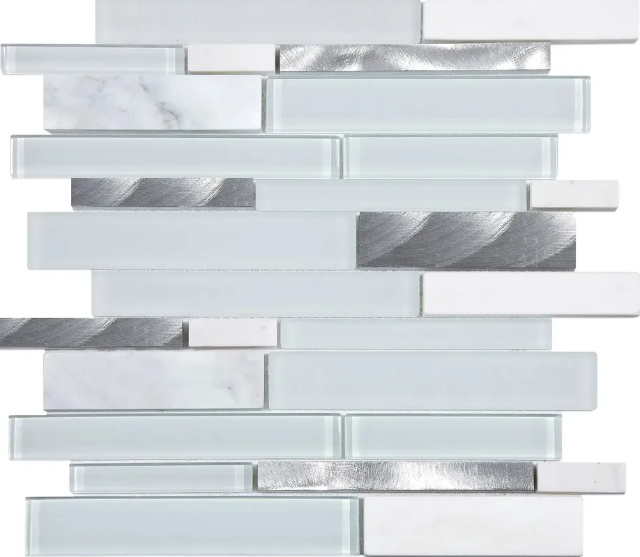 Express Levering Mozaïek tegels Mojave Zout 30x30 - Rechthoek Wandtegels Glas
