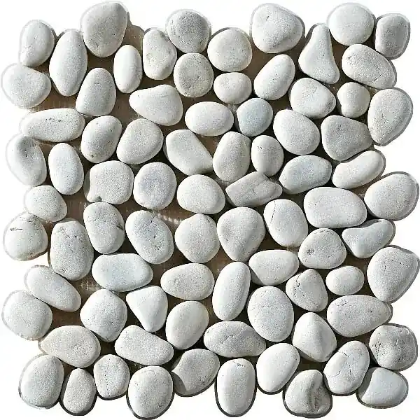Koopje Mozaïek tegels Perla Bianco Natura 30x30 - Kiezels Wand en vloer Natuursteen