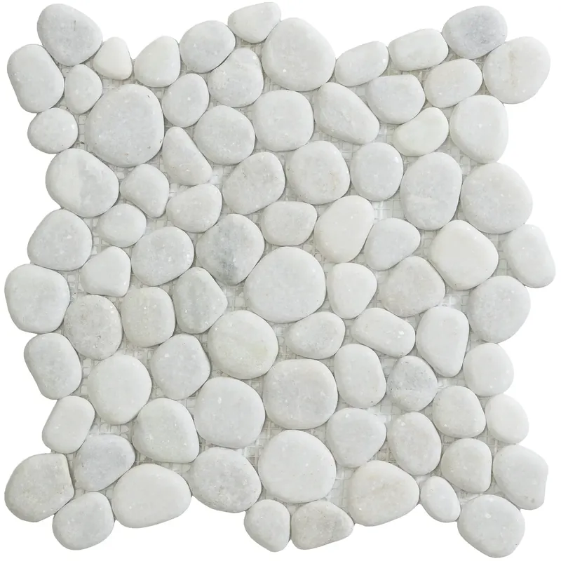 Premium Mozaïek tegels Perla Waterpas Wit 26,5x26,5 - Kiezels Wand en vloer Natuursteen