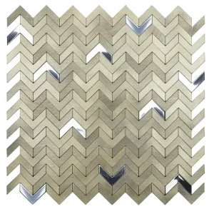 Premium Mozaïek tegels Surfaces Delta Goud 28,1x28,3 - Visgraat Wandtegels Metaal