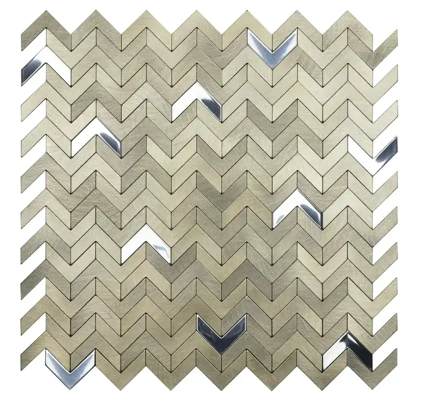 Premium Mozaïek tegels Surfaces Delta Goud 28,1x28,3 - Visgraat Wandtegels Metaal