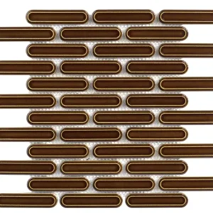 Mozaïek tegels Dublin Karamel Glans 30x30,6 - Ovaal Wandtegels Geglazuurde porseleinen steengoed Populair