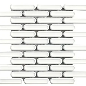 Mozaïek tegels Dublin Wit Glans 30x30,6 - Ovaal Wandtegels Geglazuurde porseleinen steengoed Snelle Levering