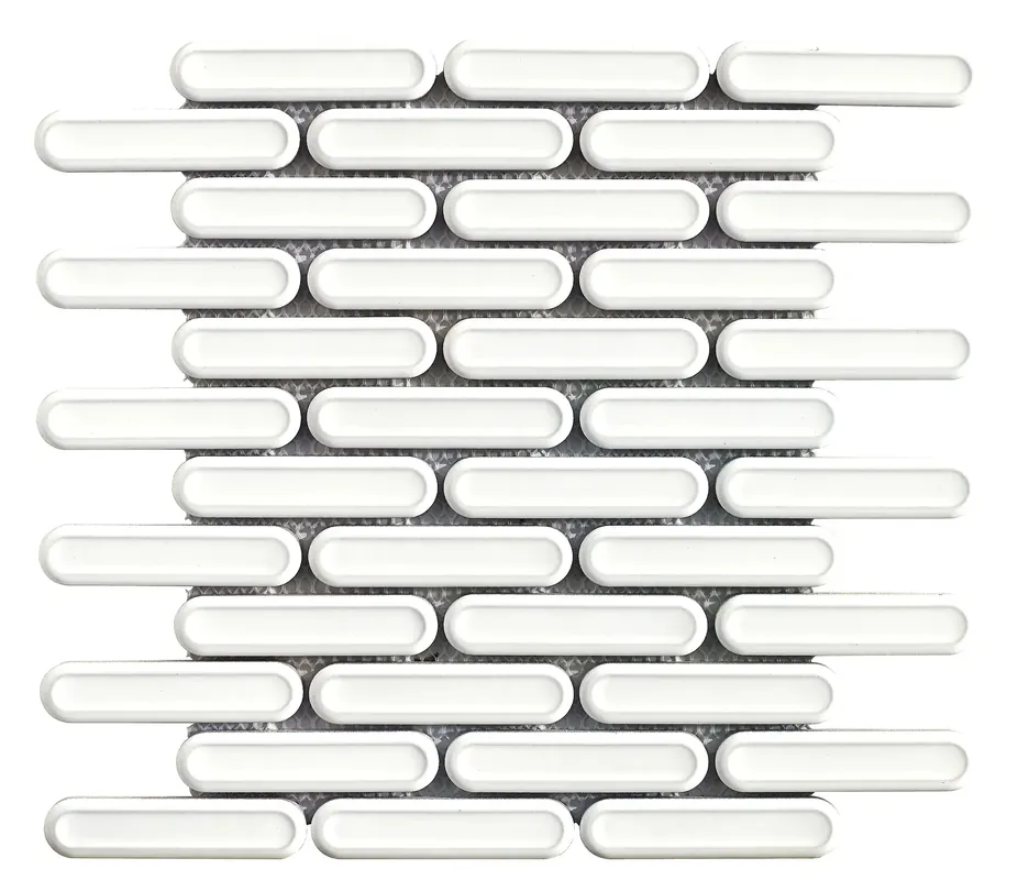 Mozaïek tegels Dublin Wit Glans 30x30,6 - Ovaal Wandtegels Geglazuurde porseleinen steengoed Snelle Levering
