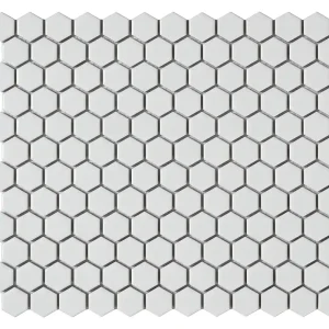 Mozaïek tegels Zeshoek Wit Mat 26x30 - Hexagon Wand en vloer Geglazuurde porseleinen steengoed Meest Verkocht