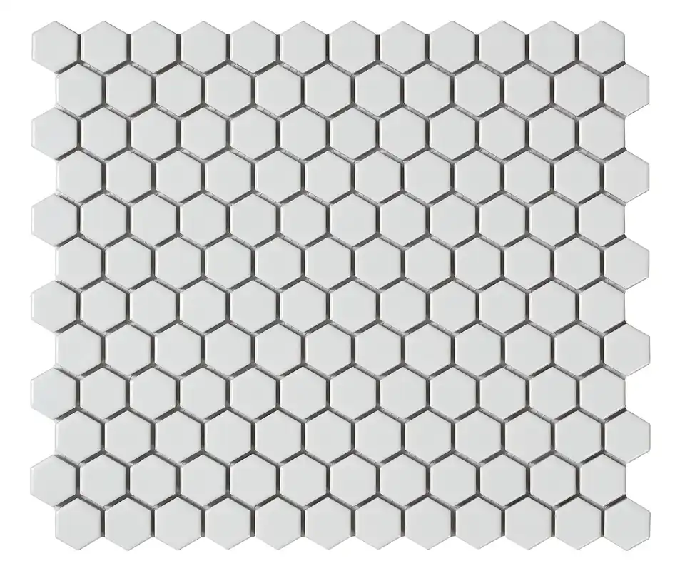 Mozaïek tegels Zeshoek Wit Mat 26x30 - Hexagon Wand en vloer Geglazuurde porseleinen steengoed Meest Verkocht