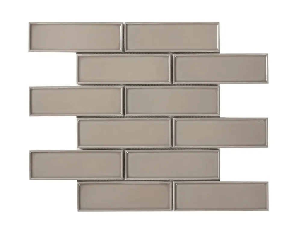 Mozaïek tegels Lyon Grijs Taupe 30x30 - Rechthoek Wandtegels Geglazuurde porseleinen steengoed Laatste Versie