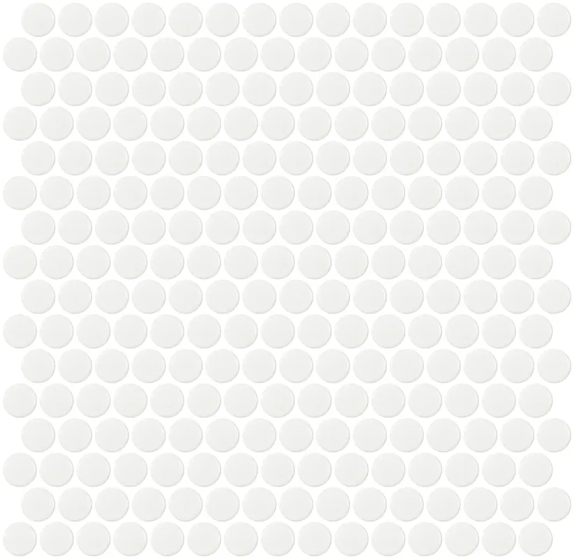 Tijdelijk Beschikbaar Mozaïek tegels Penny Wit Mat 31,5x29,1 - Rond Wand en vloer Geglazuurde porseleinen steengoed