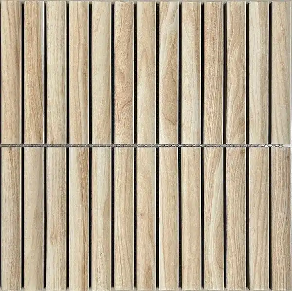 Direct Verzonden Mozaïek tegels Piano Kitkat Fingers Grenenhout Mat 29,6x29,9 - Rechthoek Wandtegels Geglazuurde porseleinen steengoed