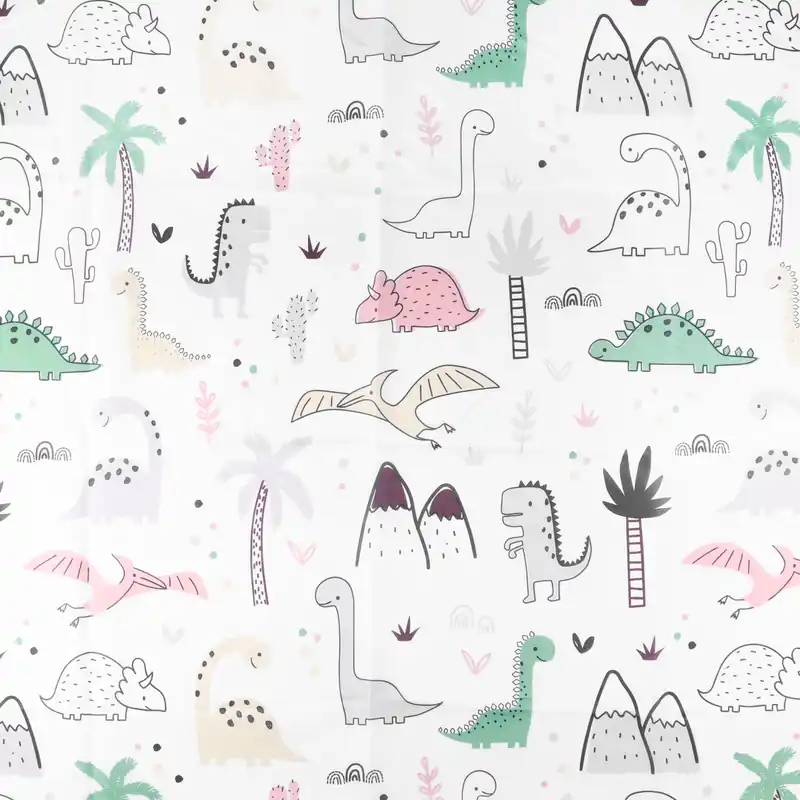 Weekendaanbieding Differnz Dino douchegordijn 100% polyester - verzwaarde onderzoom - 180 x 200 cm - multi