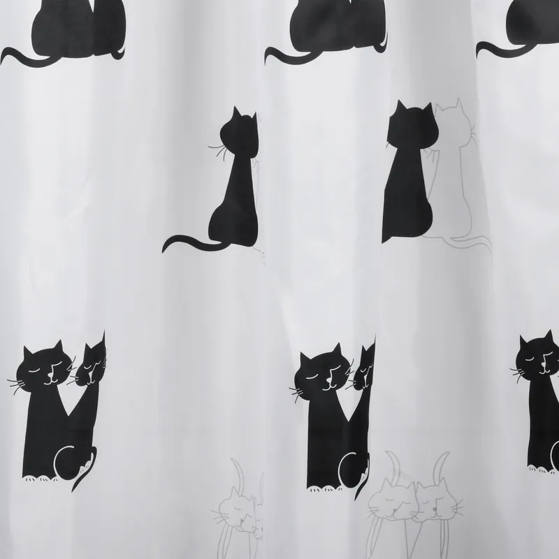 Differnz Cats douchegordijn 100% polyester - verzwaarde onderzoom - 180 x 200 cm Merkproduct