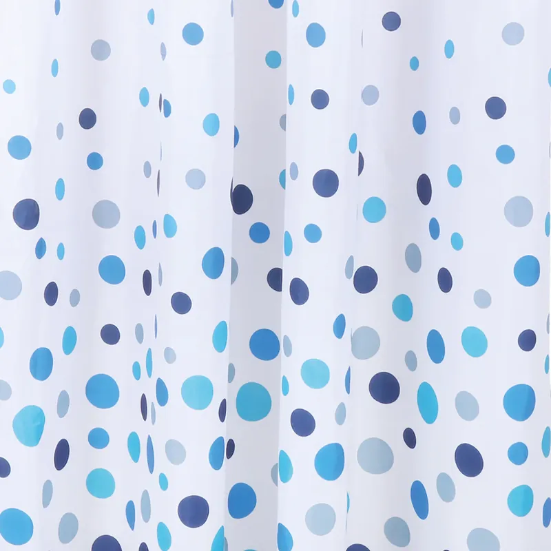 Differnz Circles douchegordijn 100% polyester - verzwaarde onderzoom - 120 x 200 cm - blauw Speciale Aanbieding