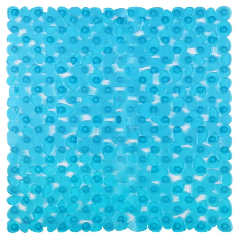 Differnz Lapis inlegmat douche - 100% PVC - anti-slip laag - 54 x 54 cm - blauw transparant Uitverkoop