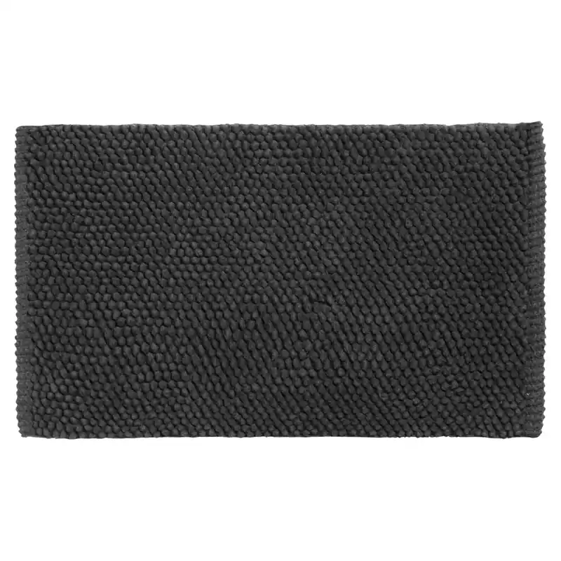 Differnz Popcorn badmat 100% katoen - geschikt voor vloerverwarming - 50 x 80 cm - zwart Bestel Nu