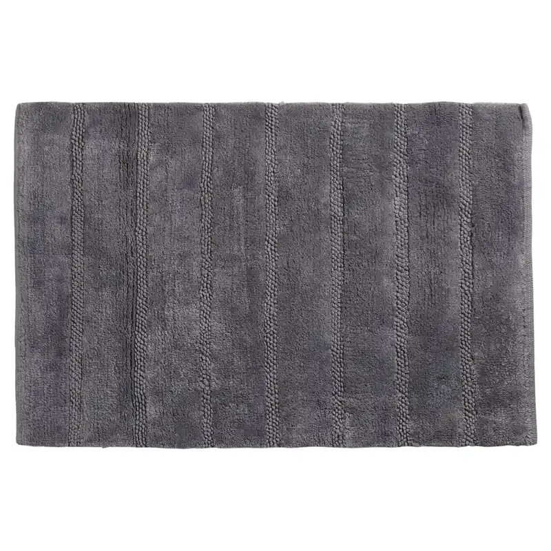 Differnz Stripes badmat 100% katoen - geschikt voor vloerverwarming - 45 x 75 cm - grijs Shop Nu