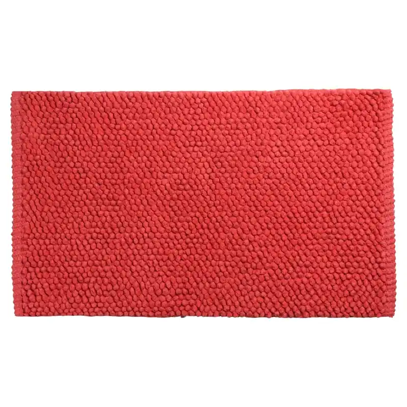 Differnz Popcorn badmat 100% katoen - geschikt voor vloerverwarming - 50 x 80 cm - koraal Aanbieding