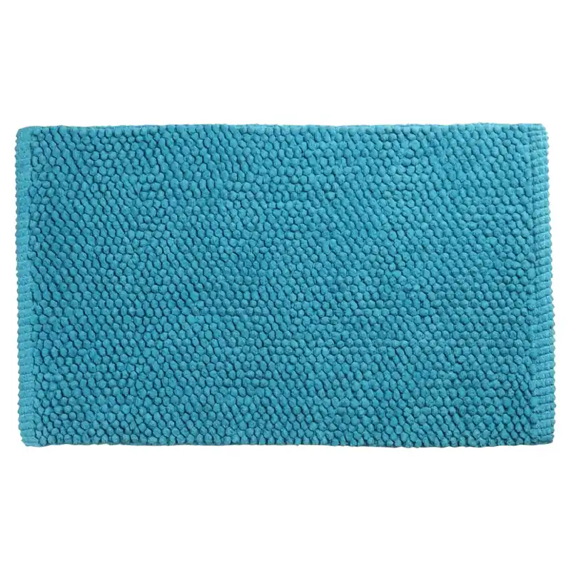 Differnz Popcorn badmat 100% katoen - geschikt voor vloerverwarming - 50 x 80 cm - petrol Flitsaanbieding