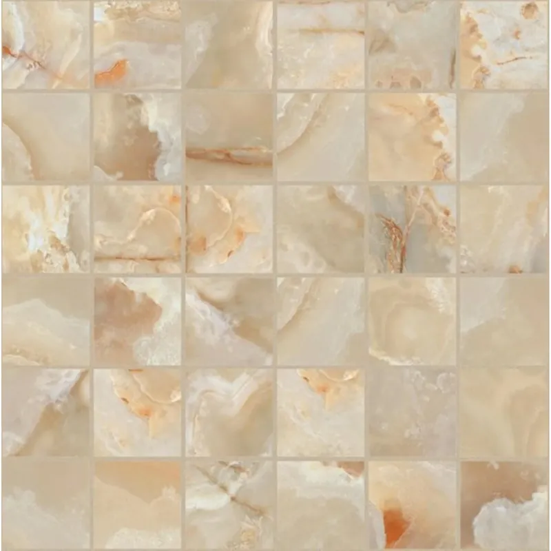 Alleen Vandaag Mozaïektegel Floorgres Onyx&More 767642 VLMoz.300X300 Golden 9mm Glans Ret.F:050X050