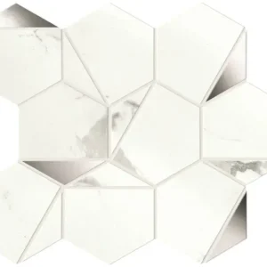 Korting Mozaïektegel Atlas Concorde Marvel Shine A4WV WAmozaiek 25,1x29cm 8,5mm glans rect statuario sup