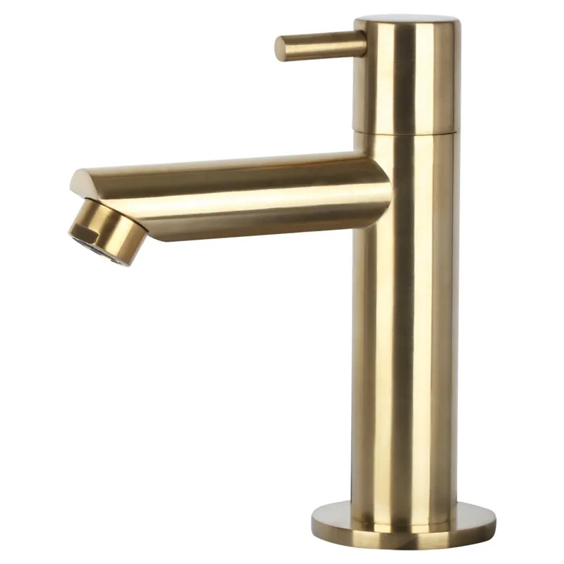 Uitverkoop Differnz Force fonteinset beton donkergrijs - kraan recht - met handdoekrek - 40 x 22 x 9 cm - mat goud
